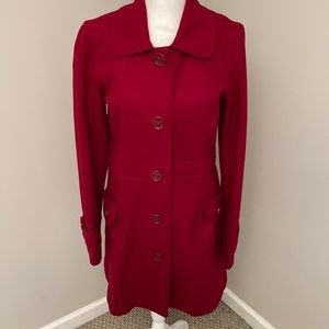 Anthropologie Red Wool Coat